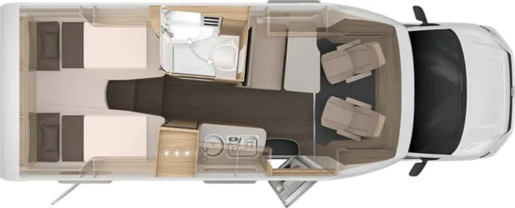 Grundriss Tag Knaus Van TI PLUS 650 MEG Platinium Selection
