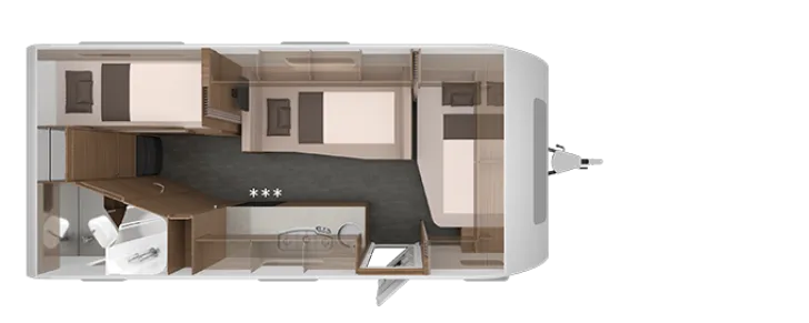 Grundriss Nacht Knaus Sport 580 QS 3er Etagenbett Markise