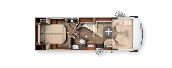 Tagesgrundriss Carthago chic e-line I 51 QB Tagesgrundriss Carthago chic e-line I 51 QB