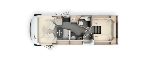 Tagesgrundriss Malibu I 490 LE