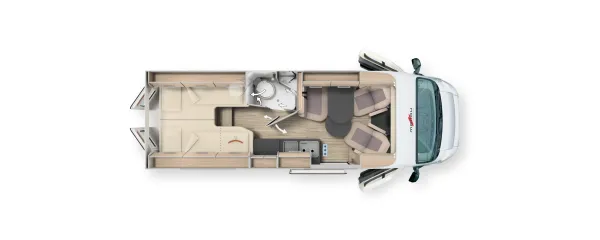 Tagesgrundriss Malibu Van First Class - Two Rooms 640 LE RB Tagesgrundriss Malibu Van First Class - Two Rooms 640 LE RB