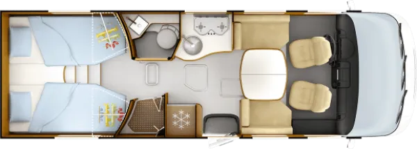 Tagesgrundriss Rapido Distinction i66 ULTIMATE line