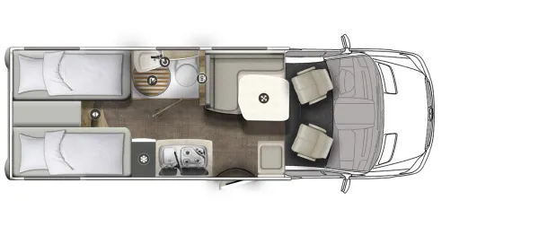 Tagesgrundriss Eura Mobil Profila T 676 EB Tagesgrundriss Eura Mobil Profila T 676 EB