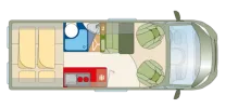 Grundriss Tag Roadcar R 600 - AHK, Dieselheizung, Navi 10"