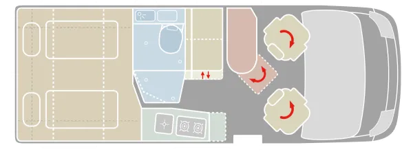 Tagesgrundriss VanTourer 600 L Tagesgrundriss VanTourer 600 L