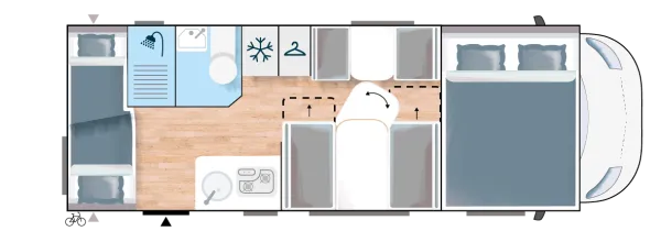 Tagesgrundriss Chausson Alkoven C656 First Line Tagesgrundriss Chausson Alkoven C656 First Line