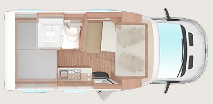Grundriss Tag Weinsberg X-CURSION VAN 500 MQ EDITION [PEPPER] Mietwagen Verfügbar Nov 25