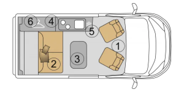 Tagesgrundriss Mooveo Campervan 2