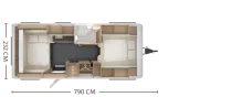 Grundriss Tag Tabbert PEP PANTIGA 550 E UVP 48.543,- Euro - ab Herbst