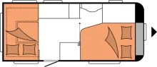 Grundriss Nacht Hobby De Luxe 460 UFe Rangierhilfe+Autark