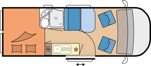 Tagesgrundriss Hobby Vantana De Luxe K60 FT Tagesgrundriss Hobby Vantana De Luxe K60 FT