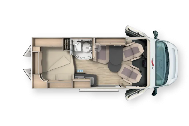 Grundriss Nacht Malibu Van compact 540 DB UVP: 82.465,- EUR