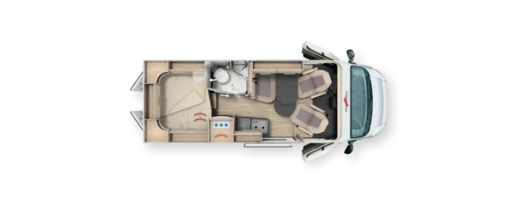Grundriss Nacht Malibu Van comfort 600 DB UPE: 94.155,- EUR