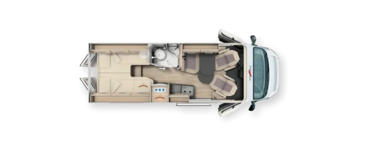 Grundriss Tag Malibu Van Comfort 640 LE charming GT skyview Fiat 140 PS / Automatik 2283