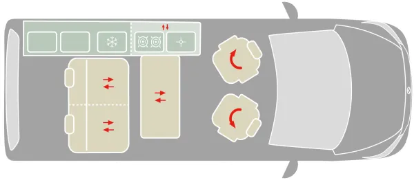 Tagesgrundriss VanTourer URBAN V-Klasse