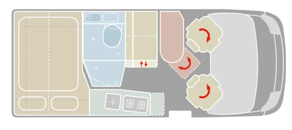 Tagesgrundriss VanTourer 540 D Tagesgrundriss VanTourer 540 D