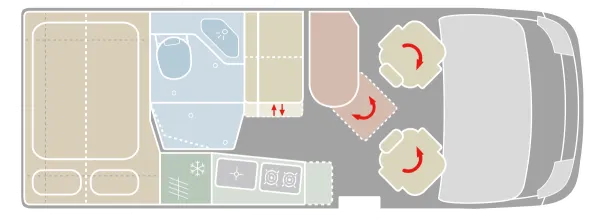 Tagesgrundriss VanTourer 600 D