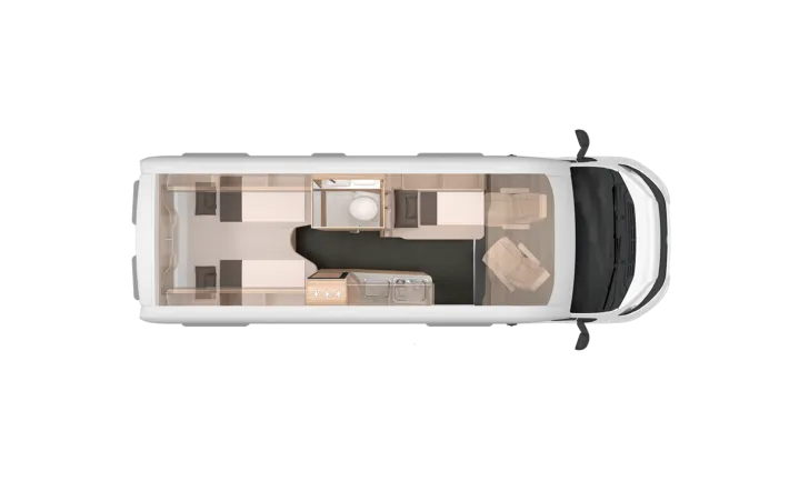 Grundriss Nacht Knaus BoxLife Pro 630 FREEWAY 60 Years 180 PS | Autom. | viele Extras