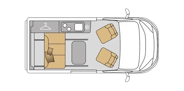 Tagesgrundriss Mooveo Campervan 3XL
