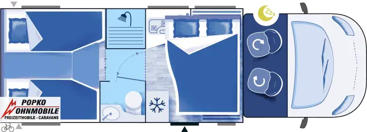 Grundriss Nacht Chausson Teilintegrierte 777 Titanium Ultimate Automatik