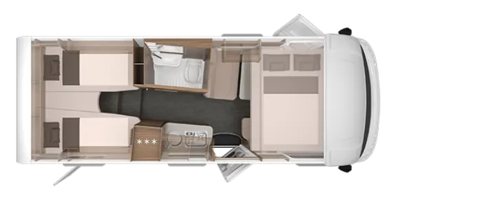 Grundriss Tag Knaus Van I 650 MEG L -Sitzgruppe, Rahmenfenster