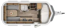 Grundriss Tag Hymer Eriba Touring 560 Ganz junger Mietwohnwagen