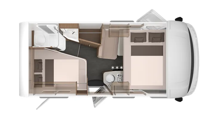 Grundriss Nacht Knaus Van I 550 MF Hubbett