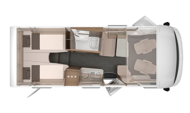 Grundriss Tag Knaus Van I 650 MEG 180PS Automatik -13%