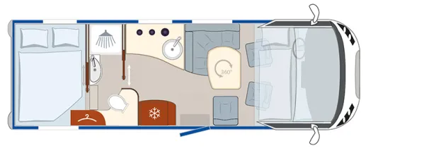 Tagesgrundriss Eura Mobil Integra 700 HB
