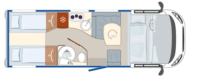 Grundriss Tag Eura Mobil Integra Line 695 EB