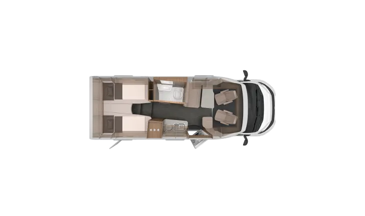 Grundriss Nacht Knaus Van TI 650 MEG VANSATION