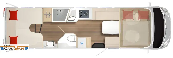 Grundriss Tag Bürstner Elegance I 910 G UVP 237.346 Euro