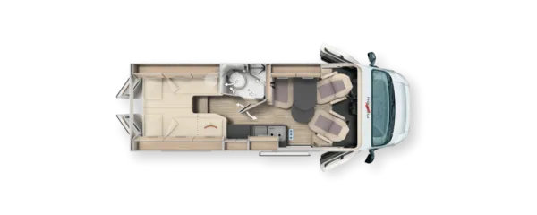 Tagesgrundriss Malibu Van First Class - Two Rooms 640 LE RB