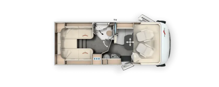 Grundriss Tag Malibu I 441 LE Touring 140 PS / Schalter, 575 - 2156