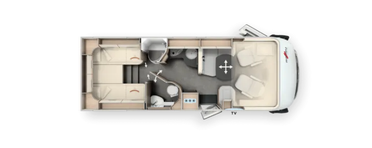 Grundriss Tag Malibu I 490 LE Touring 180 PS / Automatik, 630