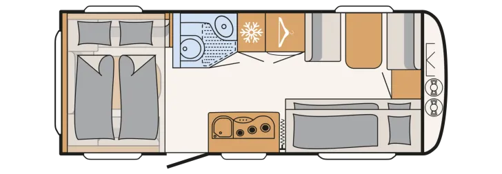 Grundriss Tag Dethleffs c' go up 525 KR Active Hubbett