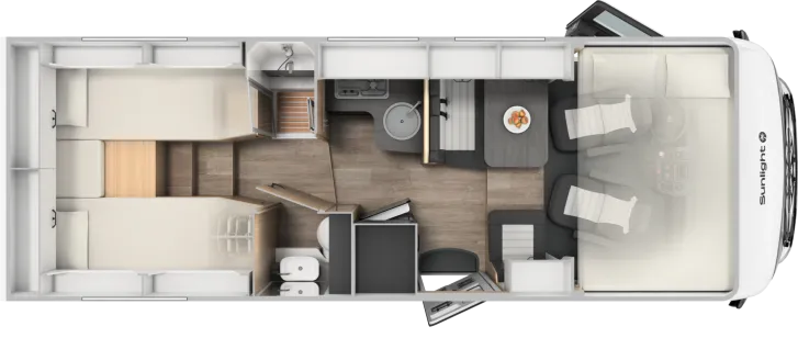Grundriss Tag Sunlight I 68 Adventure Edition MaxiChassis 4,4t 180PS*
