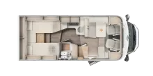 Grundriss Tag Carado T 338 pro+ inkl. Hubbett
