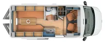 Grundriss Tag Hymer Eriba Car 600 LEDER,AUTOMATIK, 163 PS, NAVI