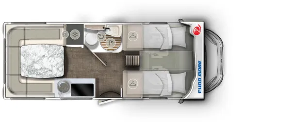 Tagesgrundriss Eura Mobil Activa One 650 HS Tagesgrundriss Eura Mobil Activa One 650 HS