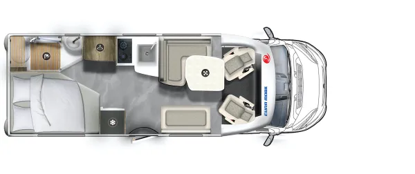 Tagesgrundriss Eura Mobil Profila T 675 SB Tagesgrundriss Eura Mobil Profila T 675 SB