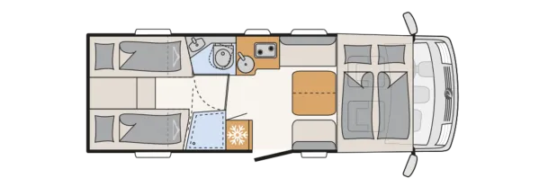 Tagesgrundriss Dethleffs Trend I 7057 EBL Tagesgrundriss Dethleffs Trend I 7057 EBL
