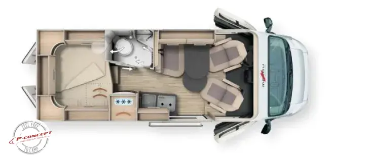 Grundriss Tag Malibu Van Comfort 600 DB Listenpreis: 97.860€