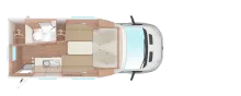 Grundriss Tag Weinsberg X-CURSION VAN 500 LT EDITION [PEPPER] 150 PS / Automatik, 606 - 1064