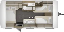 Grundriss Nacht Tabbert Cazadora 460 E 2,3