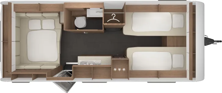 Grundriss Nacht Tabbert Senara 550 E 2,3 SALE % / UVP 42.598 Euro