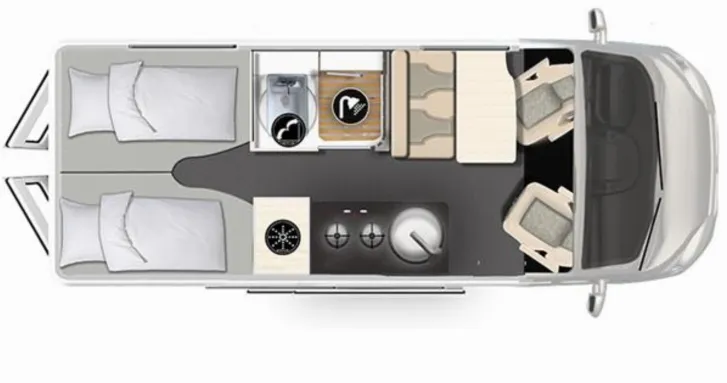 Grundriss Tag Karmann Mobil Dexter 625 TAGESZULASSUNG