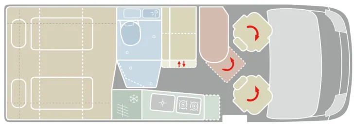 Grundriss Tag VanTourer 630 L Fiat 140 PS SIE SPAREN 18.213 