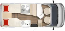 Grundriss Tag Bürstner Travel Van T 620 G