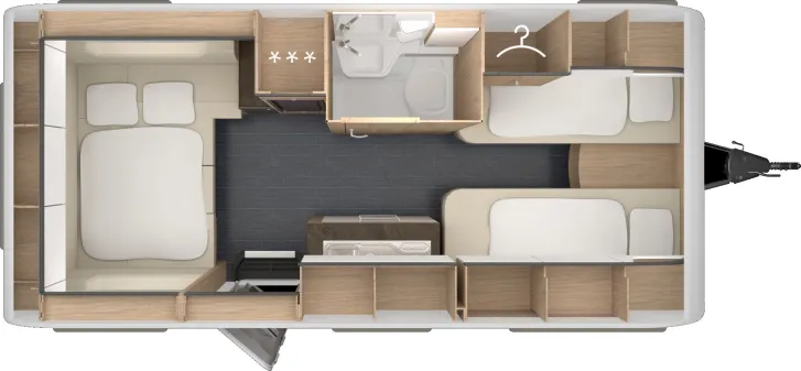 Grundriss Nacht Tabbert Pantiga 490 E 2,3 Markise | Mover | viele Extras